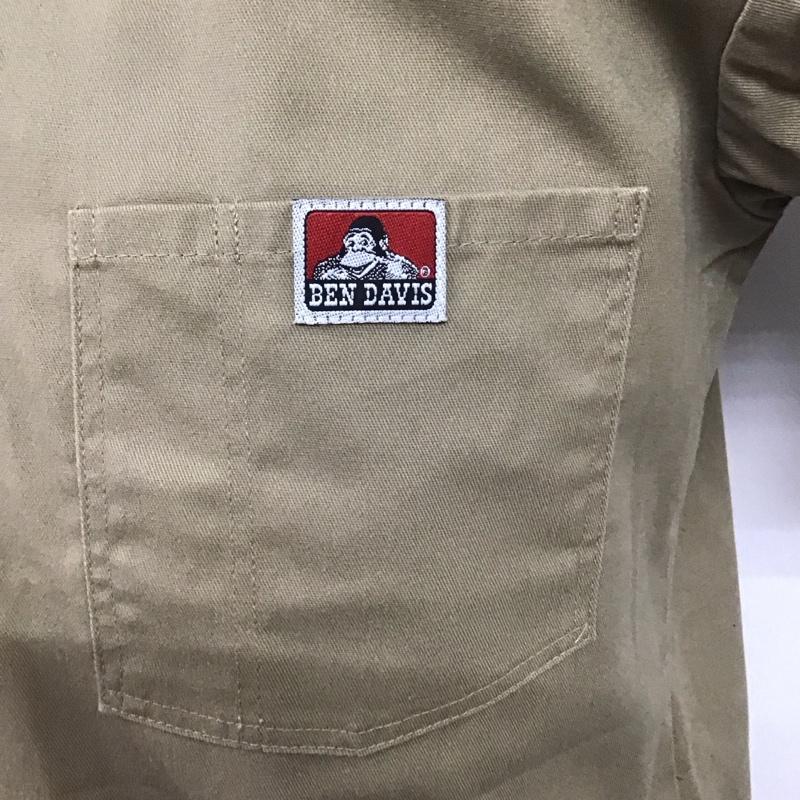 ベンデイビス BEN DAVIS シャツ、ブラウス 半袖 ハーフジップ USA製 S ワンポイント ベージュ / ベージュ /  メンズ USED 古着 中古 10122983