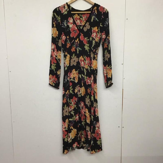ザラ ZARA ワンピース ロングスカート Vネック 長袖 XS 花柄 マルチカラー / マルチカラー /  レディース USED 古着 中古 10138637