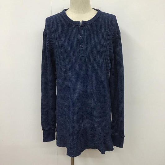 ジェラード JELADO カットソー 長袖 ヘンリーネック 42 無地 紺 / ネイビー /  メンズ USED 古着 中古 10107866