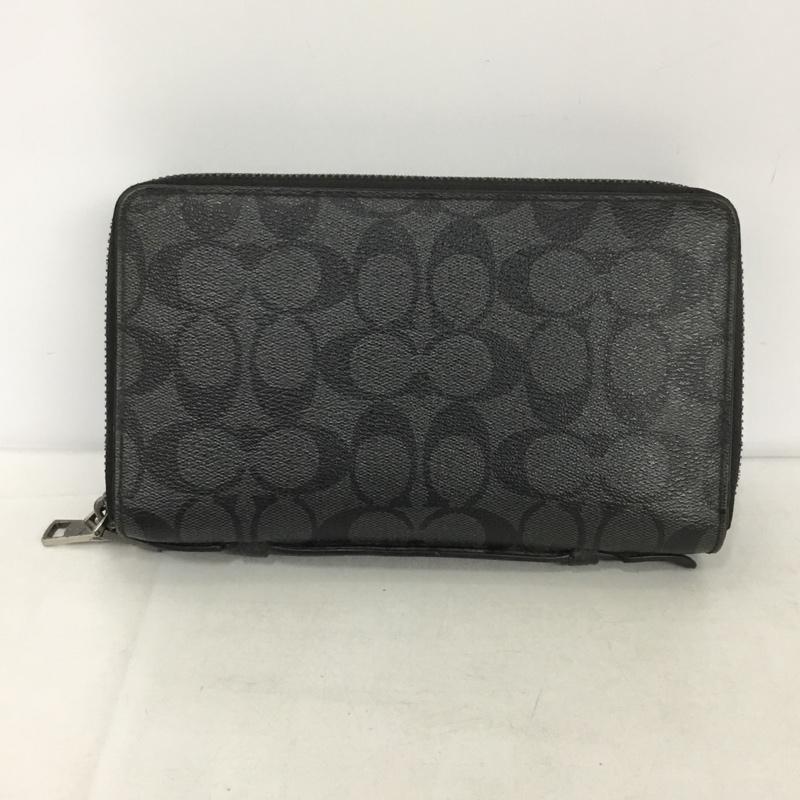 コーチ COACH クラッチバッグ、パーティバッグ クラッチバッグ、パーティバッグ クラッチバッグ 長財布 総柄 黒 / ブラック /  メンズ USED 古着 中古 10137332
