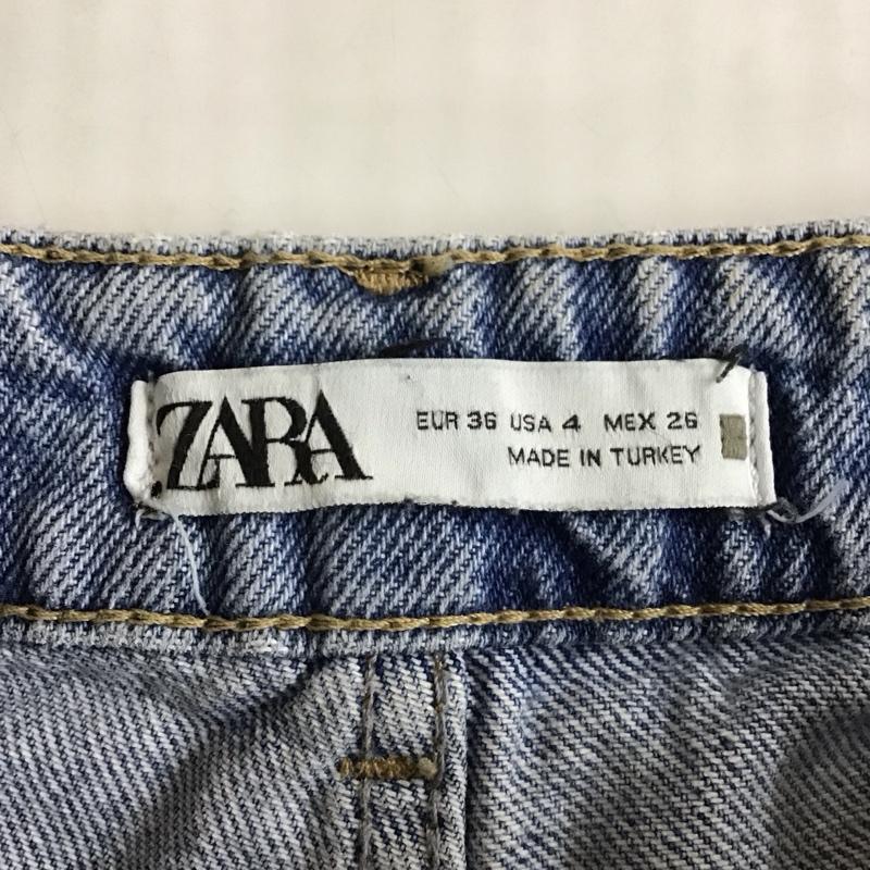 ザラ ZARA パンツ デニム、ジーンズ デニムパンツ ストレートパンツ ワイドパンツ カジュアルパンツ 36 無地 インディゴ / インディゴ /  レディース USED 古着 中古 10117948