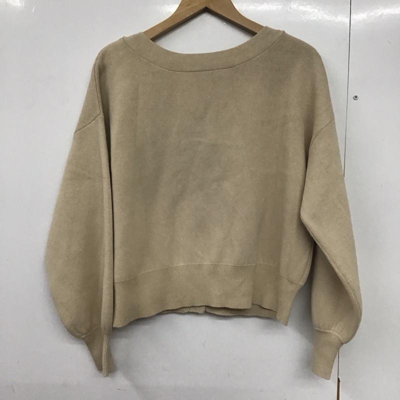 アズールバイマウジー AZUL BY MOUSSY カーディガン 長袖 250EAB70-174H 2WAY SWEATTER BUTTON SHORT PO M 無地 ベージュ / ベージュ /  レディース USED 古着 中古 10142900