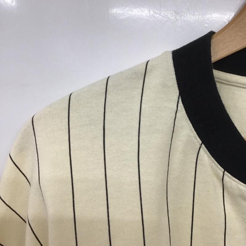 キリメ Kirime カットソー 長袖 長袖カットソー ヘンリーネックカットソー ストライプシャツ XL ロゴ、文字 アイボリー / アイボリー /  メンズ USED 古着 中古 10142976