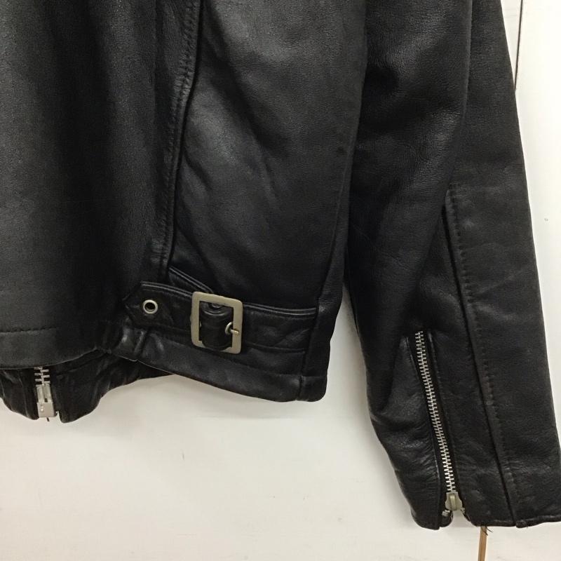 古着 USED ジャケット、上着 ジャンパー、ブルゾン レザージャケット ライダースジャケット アウター M 無地 黒 / ブラック /  メンズ USED 古着 中古 10148201