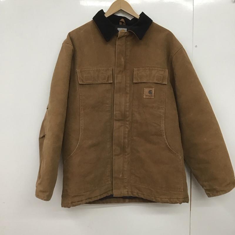カーハート Carhartt ジャケット、上着 ジャンパー、ブルゾン ジップアップジャケット アウター 古着 カラージャケット M ロゴ、文字 茶 / ブラウン /  メンズ USED 古着 中古 10148154