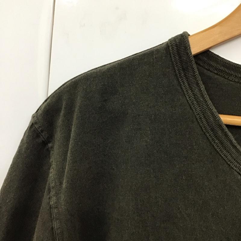 グッドオン Good On カットソー 半袖 半袖カットソー 無地Tシャツ ヘンリーネックカットソー XL 無地 カーキ / カーキ /  メンズ USED 古着 中古 10130483