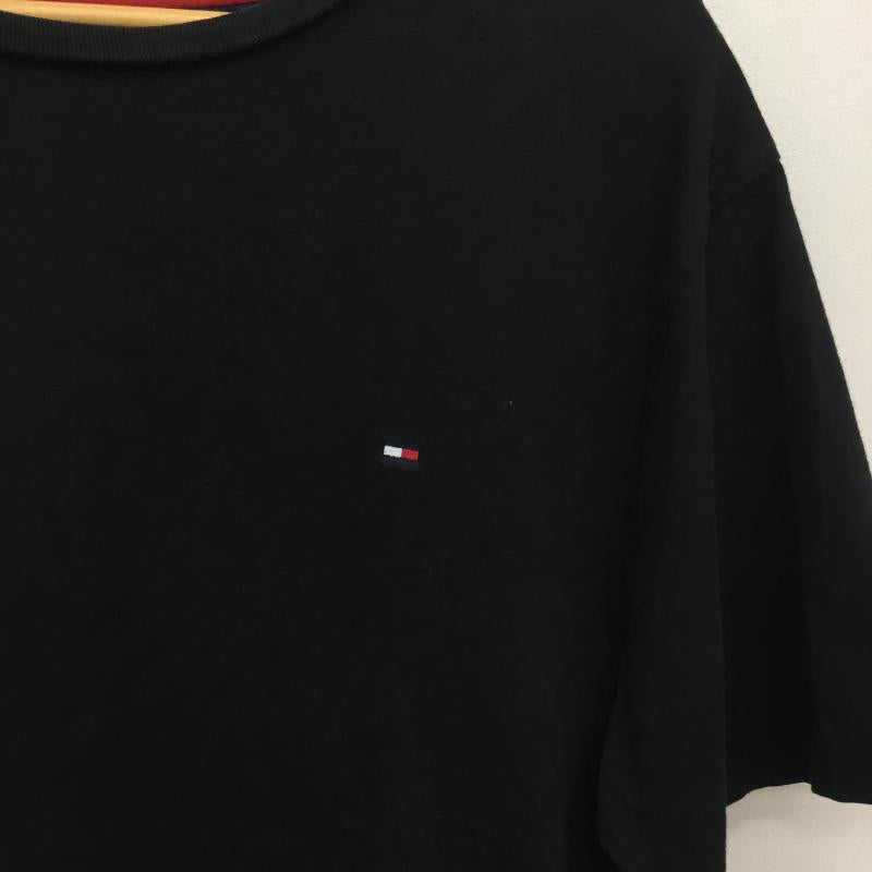 トミーヒルフィガー TOMMY HILFIGER Tシャツ 半袖 TOMMY HILFIGER 半袖Tシャツ XL ワンポイント X 刺繍 黒 / ブラック /  メンズ USED 古着 中古 10129893