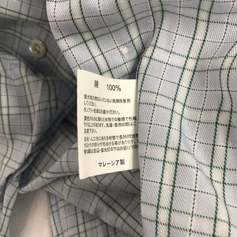 ブルックスブラザーズ BROOKS BROTHERS シャツ、ブラウス 長袖 ボタンダウン M チェック 水色 / ライトブルー / X 白 / ホワイト / X 緑 / グリーン / X 黒 / ブラック /  メンズ USED 古着 中古 10111251