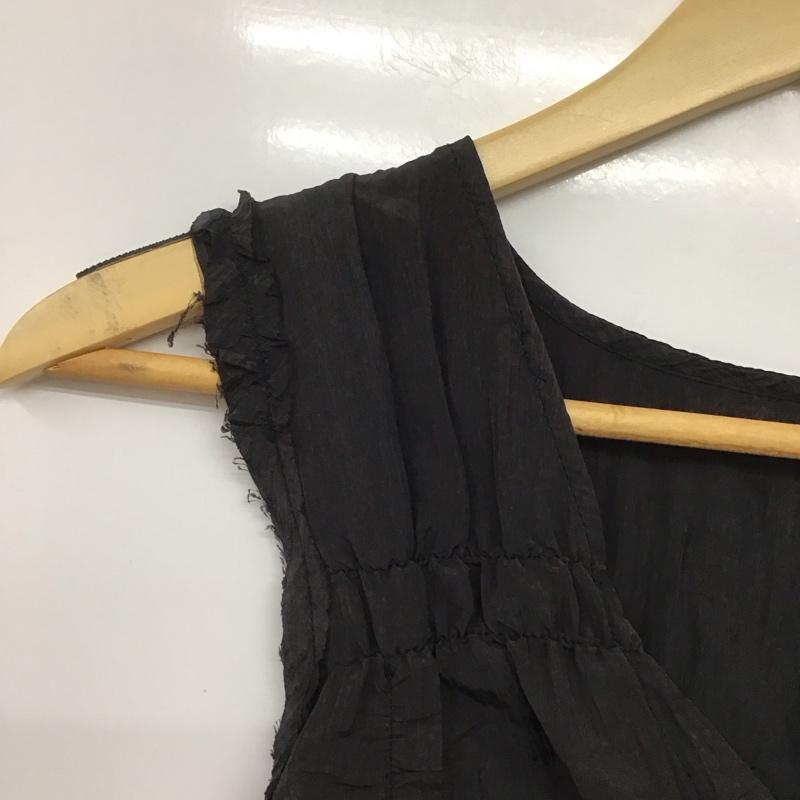 ジーナシス JEANASIS シャツ、ブラウス 半袖 ワッシャー サテン タグ付 FREE 無地 黒 / ブラック /  レディース USED 古着 中古 10144548