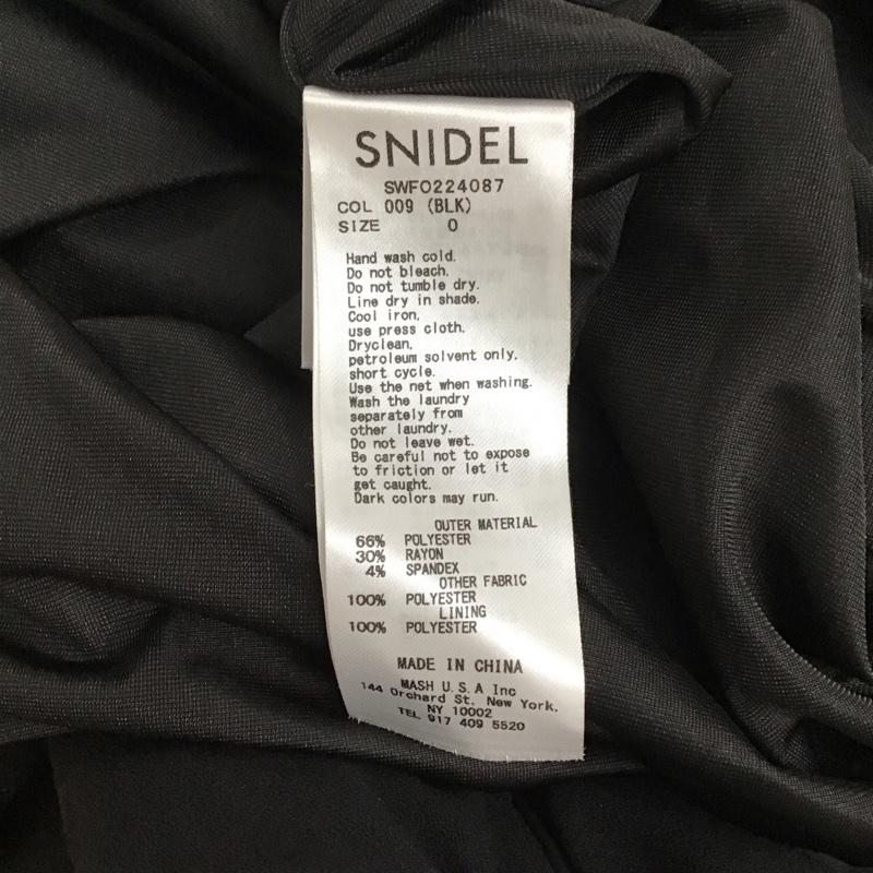スナイデル SNIDEL ワンピース ロングスカート SWFO224087 レディライクミディワンピース ロングワンピース 長袖スリット 0 無地 黒 / ブラック /  レディース USED 古着 中古 10116987