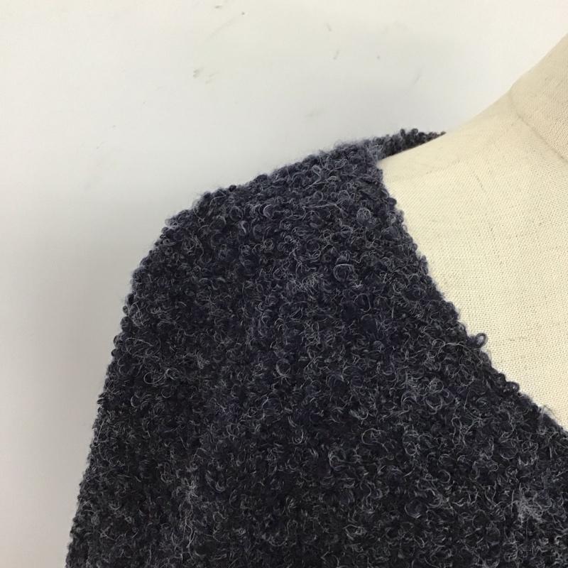 ビームスライツ BEAMS LIGHTS ワンピース ひざ丈スカート 長袖ワンピース タイトワンピース クルーネック 38 無地 黒 / ブラック / X 紺 / ネイビー /  レディース USED 古着 中古 10123912