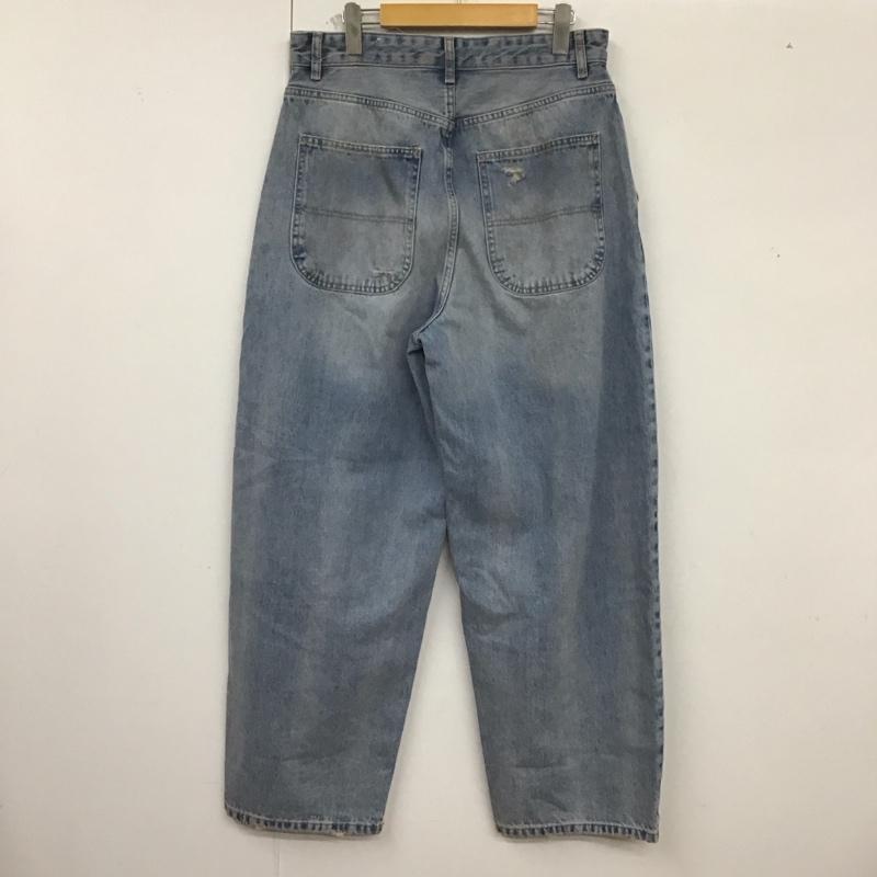 ザラ ZARA パンツ デニム、ジーンズ デニムパンツ ワイドパンツ カジュアルパンツ クラッシュデニムパンツ 40 ダメージ加工 インディゴ / インディゴ /  メンズ USED 古着 中古 10125650