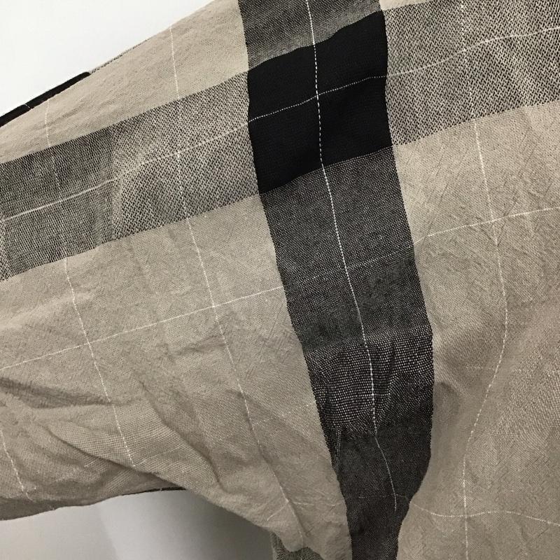 アンドヤーン &yarn ワンピース ロングスカート WNY-049 ドルマンスリーブ 前開き スタンドネック チェック 灰 / グレー / X 黒 / ブラック /  レディース USED 古着 中古 10122661