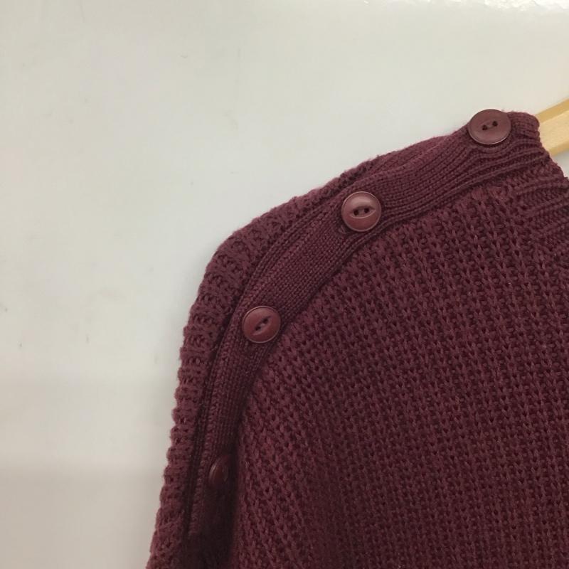 ラコステ ライブ LACOSTE L!VE ワンピース ロングスカート 長袖ニットワンピース ロングスカート クルーネック XL ボーダー柄 えんじ / ワインレッド / X 紺 / ネイビー /  レディース USED 古着 中古 10145119