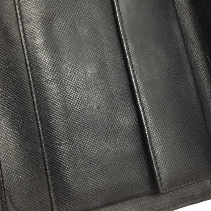 プラダ PRADA 財布 二つ折り M510 TESSUTO ロゴ、文字 黒 / ブラック /  レディース USED 古着 中古 10119096