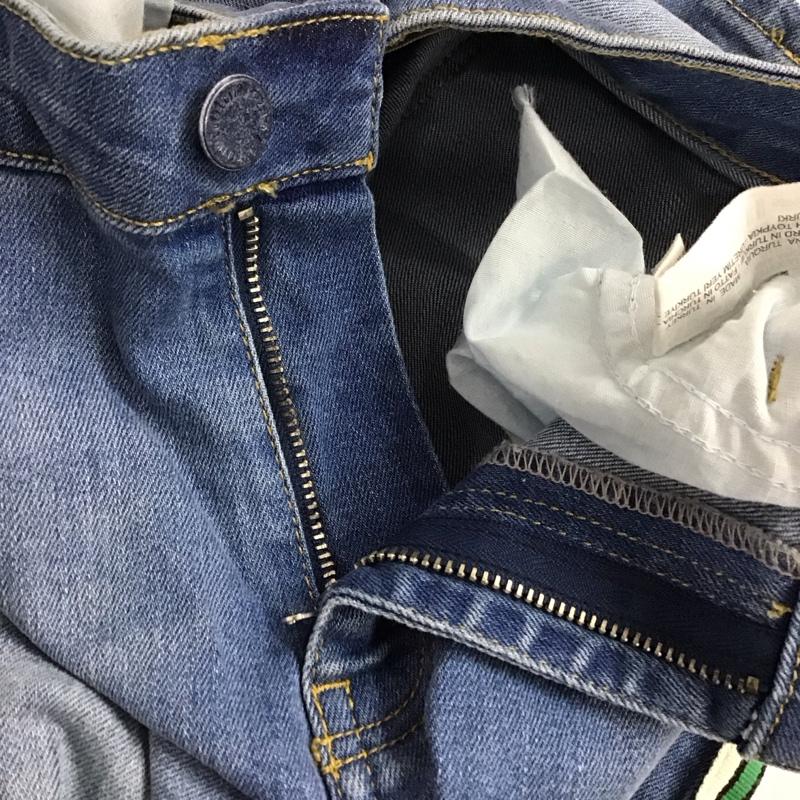 ザラ ZARA パンツ デニム、ジーンズ 5899 076 406 ダメージ サイドライン ストレッチ ダメージ加工 青 / ブルー /  レディース USED 古着 中古 10123232