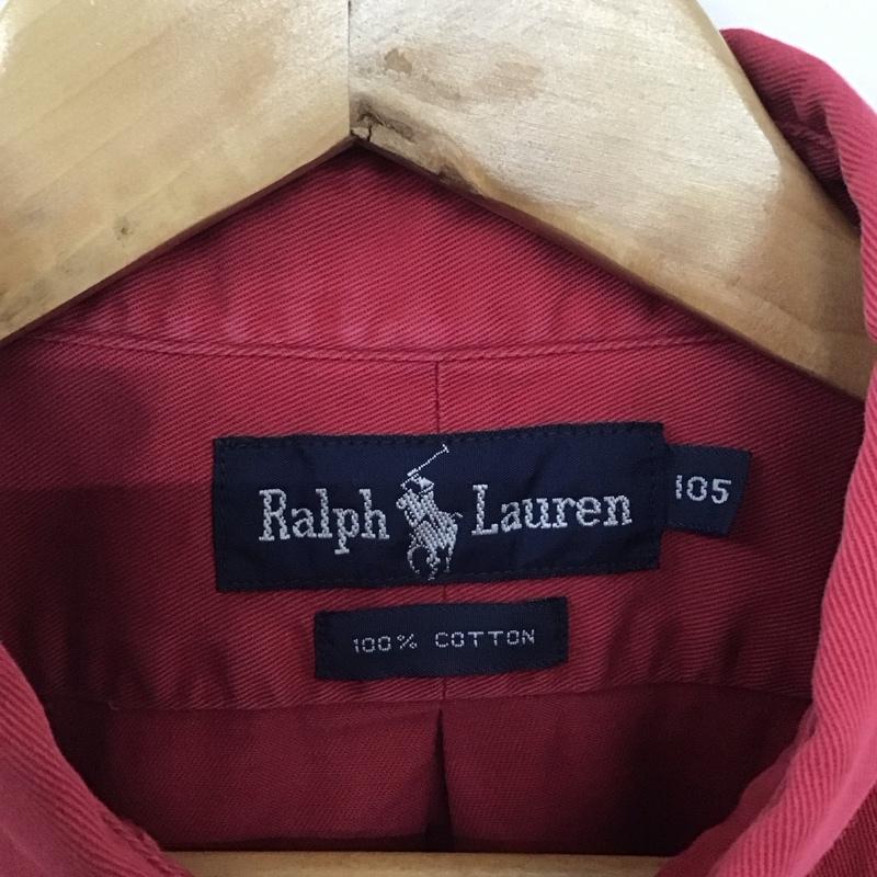 ラルフローレン RALPHLAUREN シャツ、ブラウス 長袖 長袖シャツ 無地シャツ カラーシャツ ボタンダウンシャツ ロゴ、文字 赤 / レッド /  メンズ USED 古着 中古 10133119