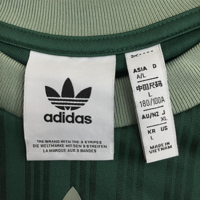アディダス adidas Tシャツ 半袖 JP1028 XL ロゴ、文字 緑 / グリーン /  メンズ USED 古着 中古 10144404
