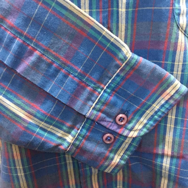 ウ゛ァンヒューゼン VANHEUSEN シャツ、ブラウス 長袖 ボタンダウン M チェック マルチカラー / マルチカラー /  メンズ USED 古着 中古 10109623