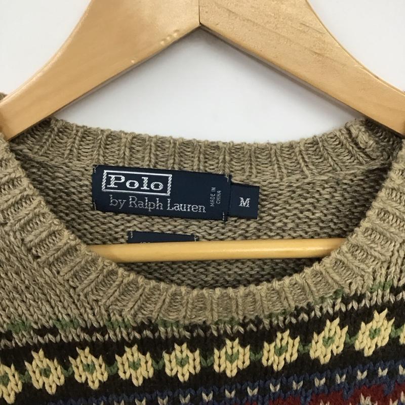 ポロバイラルフローレン Polo by RALPH LAUREN ニット、セーター 長袖 長袖ニットカットソー クルーネック セーター M プリント マルチカラー / マルチカラー /  メンズ USED 古着 中古 10146442