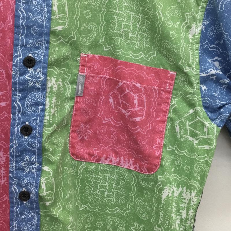 コロンビア Columbia シャツ、ブラウス 半袖 Columbia ペイズリー柄　半袖シャツ　112 PM7376 S バンダナ柄 薄緑 / ライトグリーン / X 青 / ブルー / X マゼンタ / マゼンタ / X 灰 / グレー /  メンズ USED 古着 中古 10127627