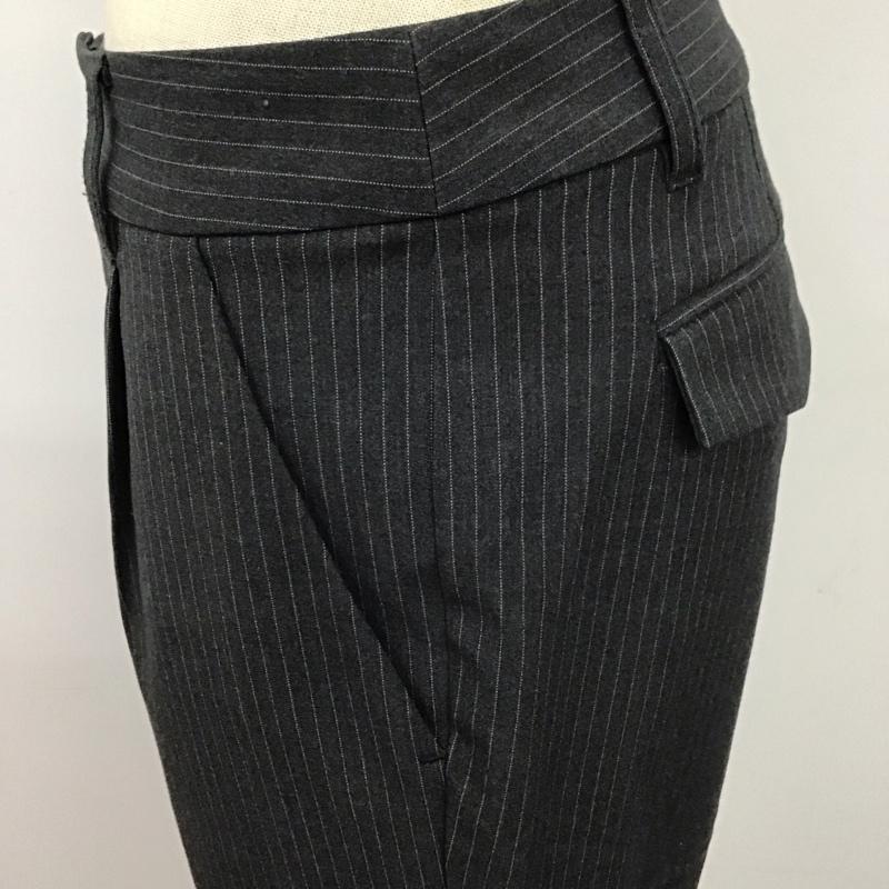 インデックス index パンツ スラックス C58-67007 ストレッチ テーパードパンツ S ストライプ ダークグレー / ダークグレー /  レディース USED 古着 中古 10112620