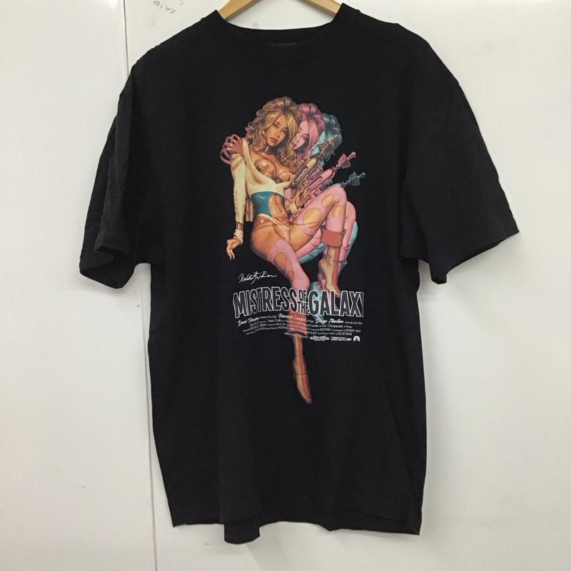 エロスティカ EROSTiKA Tシャツ 半袖 MISTRESS OF THE GALAXY XL プリント 黒 / ブラック /  メンズ USED 古着 中古 10123399