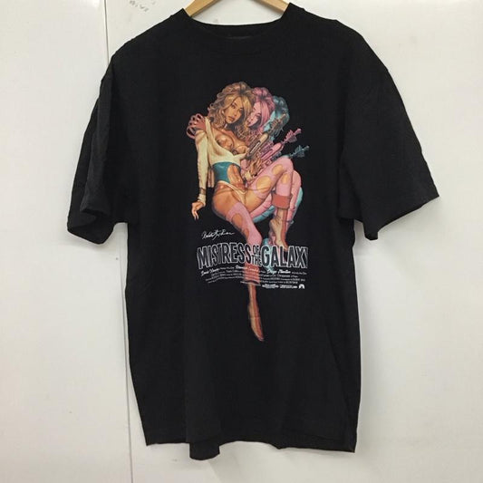 エロスティカ EROSTiKA Tシャツ 半袖 MISTRESS OF THE GALAXY XL プリント 黒 / ブラック /  メンズ USED 古着 中古 10123399