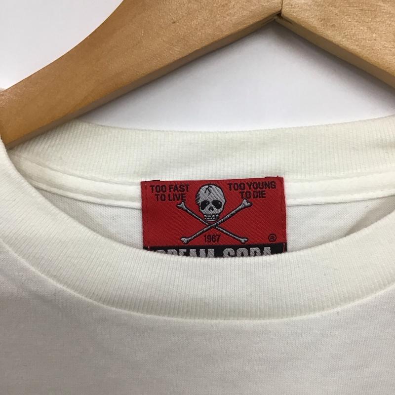 クリームソーダ CREAMSODA Tシャツ 半袖 半袖カットソー プリントTシャツ クルーネックカットソー M プリント 白 / ホワイト /  メンズ USED 古着 中古 10133356