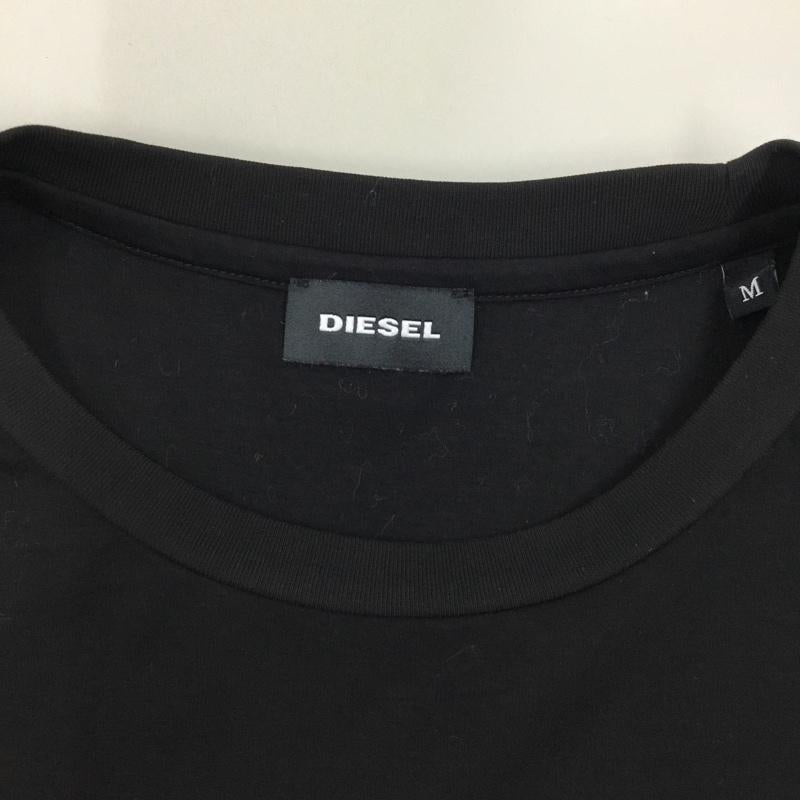 ディーゼル DIESEL カットソー 長袖 長袖カットソー クルーネックカットソー ロングスリーブカットソー プリントTシャツ M ロゴ、文字 黒 / ブラック /  メンズ USED 古着 中古 10118723