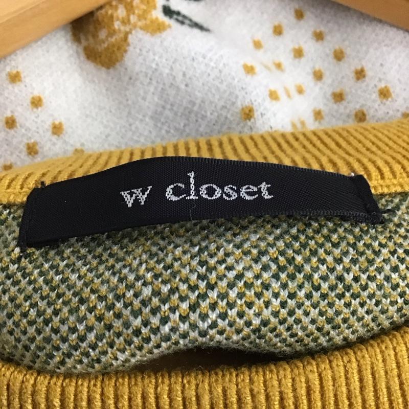 ダブルクローゼット w closet ベスト ベスト 332427 ニットベスト プルオーバー 花柄 黄 / イエロー / X オフホワイト / オフホワイト /  レディース USED 古着 中古 10146411