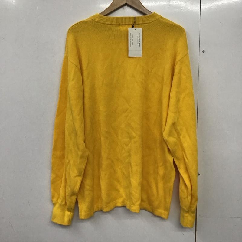 チャオパニックティピー CIAOPANIC TYPY ニット、セーター 長袖 長袖ニットカットソー クルーネック セーター L 無地 黄 / イエロー /  メンズ USED 古着 中古 10140849