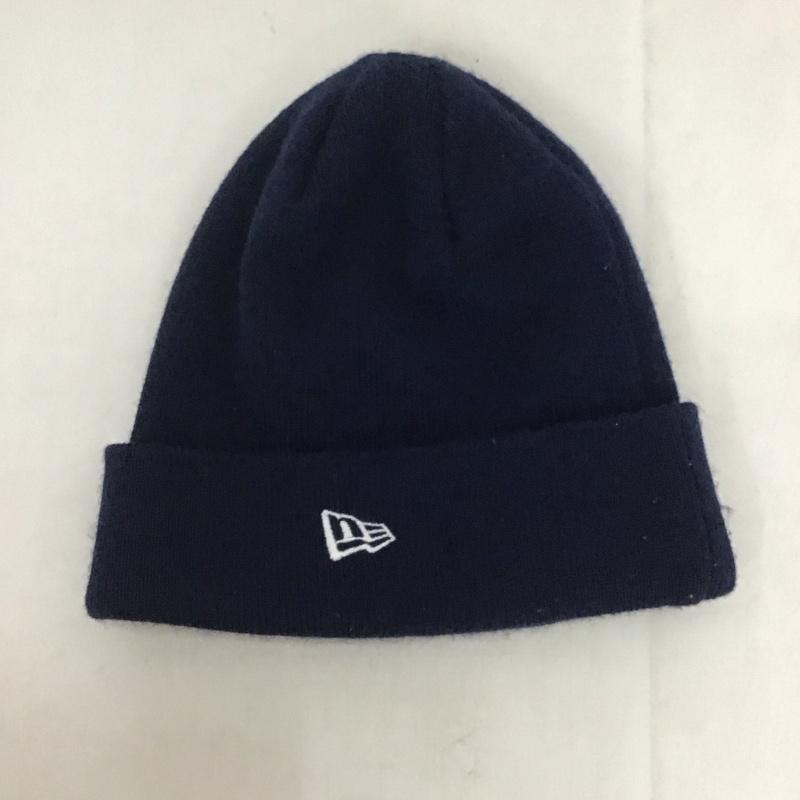 ニューエラ NEW ERA 帽子 ニット帽 ロゴ、文字 紺 / ネイビー /  メンズ USED 古着 中古 10141148
