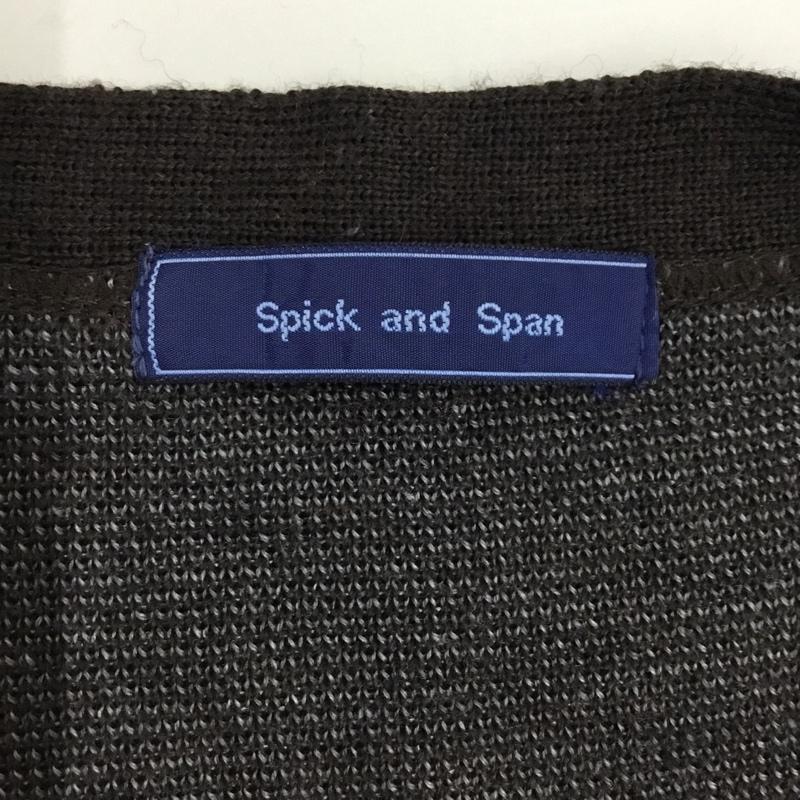スピック アンド スパン Spick and Span カーディガン 長袖 Vネック ロゴ、文字 ダークブラウン / ダークブラウン /  レディース USED 古着 中古 10118035