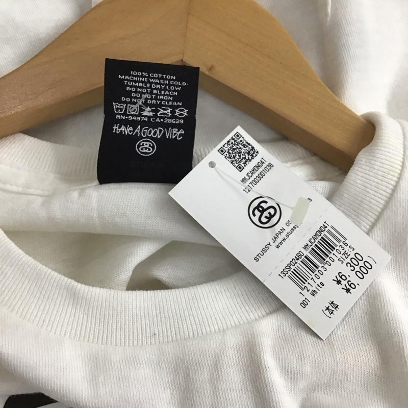 ステューシー STUSSY Tシャツ 半袖 半袖カットソー プリントTシャツ クルーネックカットソー S ロゴ、文字 白 / ホワイト /  メンズ USED 古着 中古 10145557
