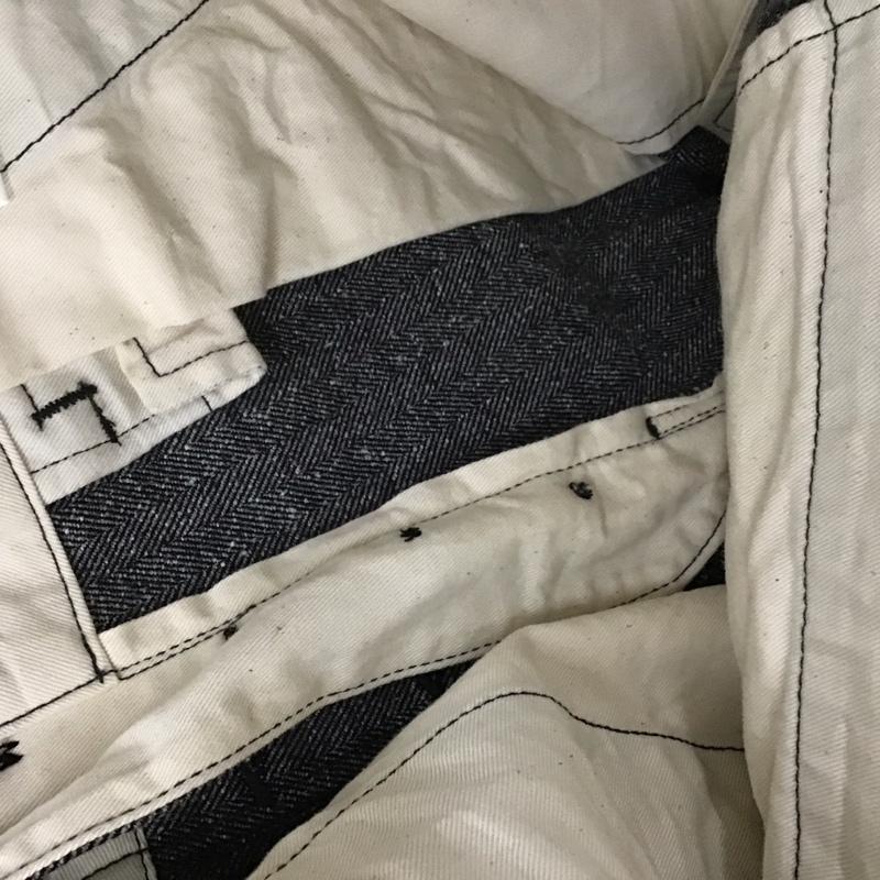 バーガスプラス BURGUS PLUS パンツ ワークパンツ、ペインターパンツ ワイドパンツ カジュアルパンツ チノパン ストレッチ 31インチ ストライプ 灰 / グレー /  メンズ USED 古着 中古 10147061