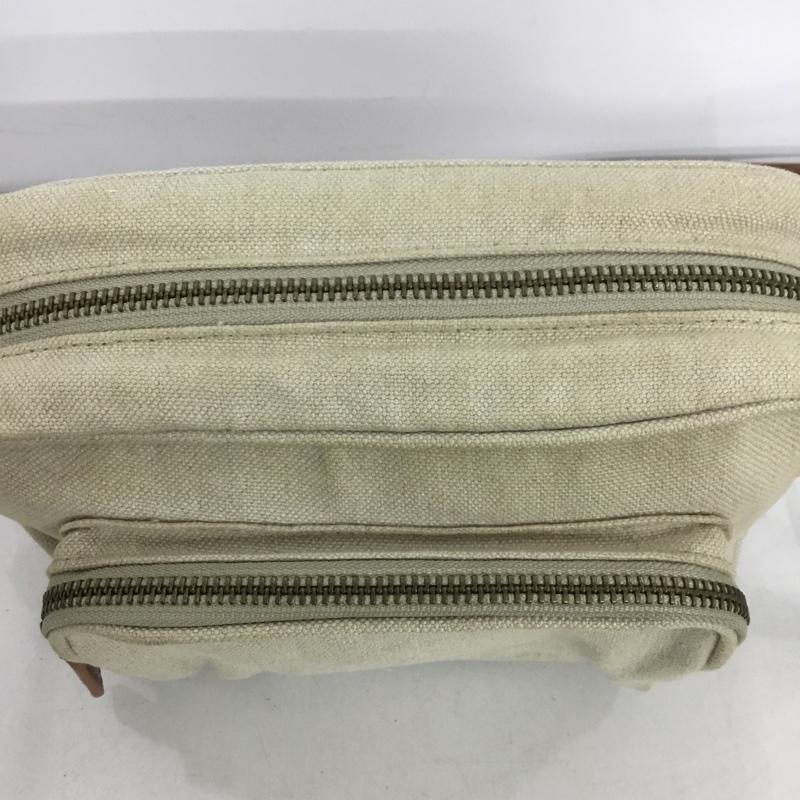 アニエス・ベー agnes b. ショルダーバッグ ショルダーバッグ NS14C-01 ヘンプ レザー ロゴ、文字 茶 / ブラウン / X アイボリー / アイボリー /  レディース USED 古着 中古 10147142