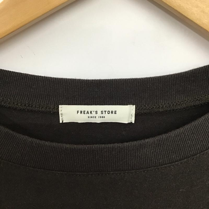 フリークスストア FREAK S STORE Tシャツ 半袖 半袖カットソー プリントTシャツ クルーネックカットソー FREE ロゴ、文字 ダークグレー / ダークグレー /  レディース USED 古着 中古 10149560