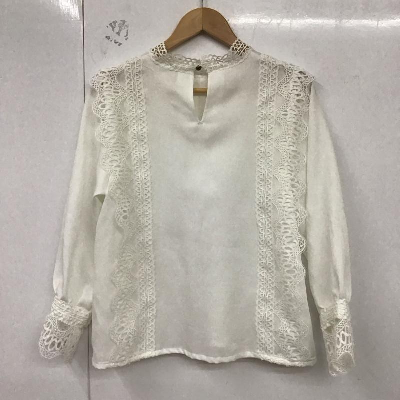 チャオパニック CIAOPANIC シャツ、ブラウス 長袖 長袖シャツ 無地シャツ ノーカラーシャツ FREE レース柄 白 / ホワイト /  レディース USED 古着 中古 10129758