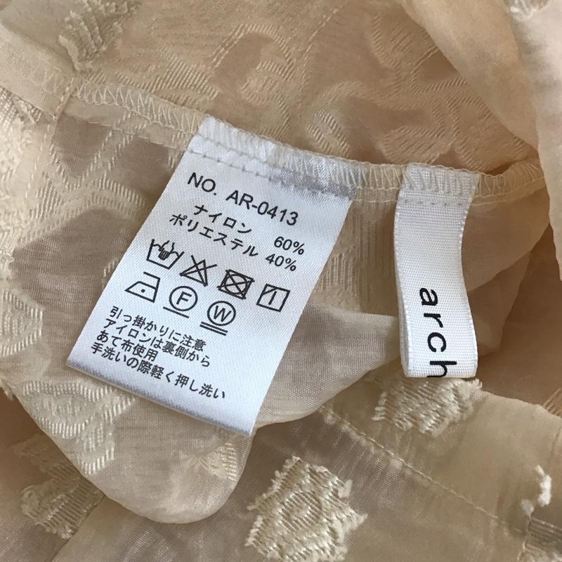アルシーヴ archives カーディガン 長袖 AR-0413 シアー ショート丈 ノーカラー 花柄 アイボリー / アイボリー /  レディース USED 古着 中古 10112042