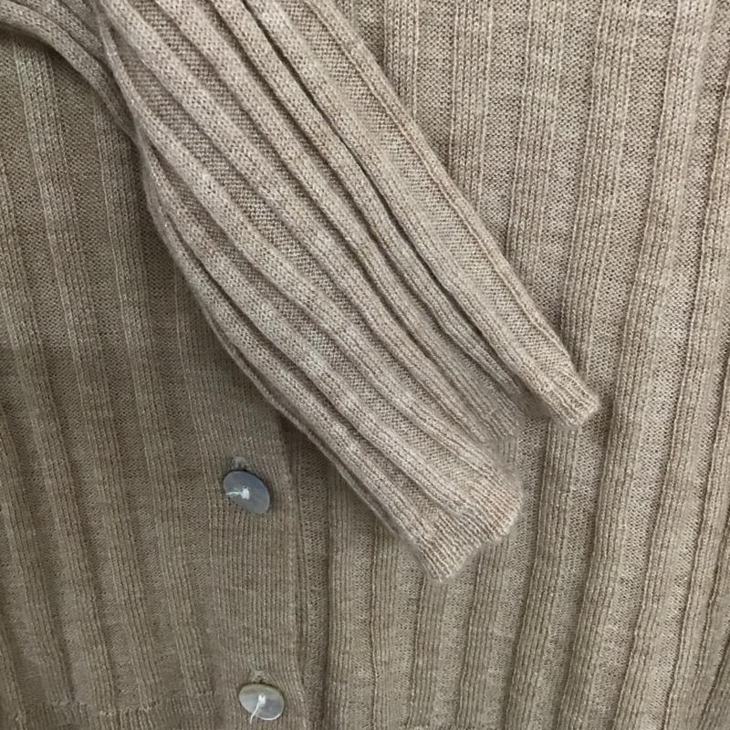 ザラ ZARA ポロシャツ 長袖 9598/032/711 リブニット ボタン ポロシャツ M 無地 ベージュ / ベージュ /  レディース USED 古着 中古 10133651