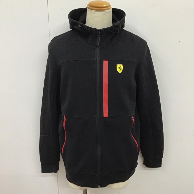 プーマ PUMA パーカー 長袖 762243-02 スウェットフーディー ジップアップパーカー L ロゴ、文字 黒 / ブラック /  メンズ USED 古着 中古 10122788