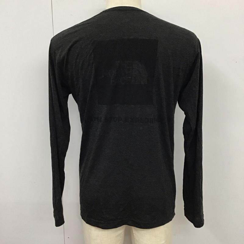 ザノースフェイス THE NORTH FACE Tシャツ 長袖 NT32088 ラッシュドライ メリノ クルー バックプリント L ロゴ、文字 黒 / ブラック /  メンズ USED 古着 中古 10119683