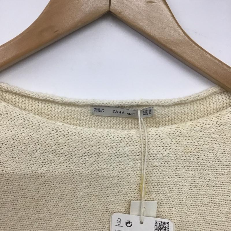ザラ ZARA ワンピース ひざ丈スカート M 無地 アイボリー / アイボリー /  レディース USED 古着 中古 10143425