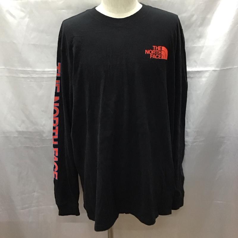 ザノースフェイス THE NORTH FACE Tシャツ 長袖 XL ロゴ、文字 黒 / ブラック /  メンズ USED 古着 中古 10111830