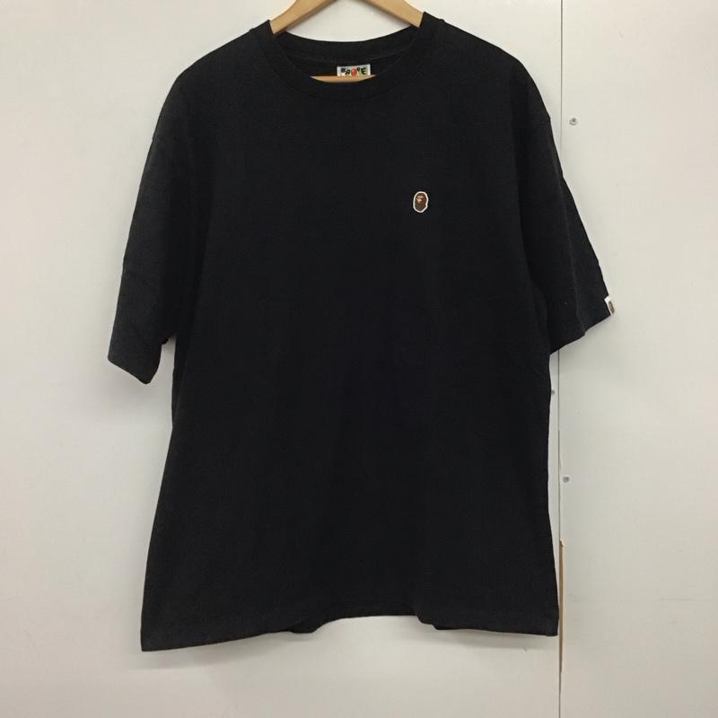 ベイプ BAPE Tシャツ 半袖 半袖カットソー プリントTシャツ クルーネックカットソー XL ロゴ、文字 黒 / ブラック /  メンズ USED 古着 中古 10141416