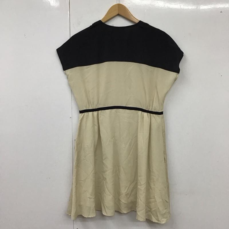 アパートバイローリーズ apart by lowrys ワンピース ひざ丈スカート AP270041TK 開襟 半袖 M 無地 黒 / ブラック / X アイボリー / アイボリー /  レディース USED 古着 中古 10119223