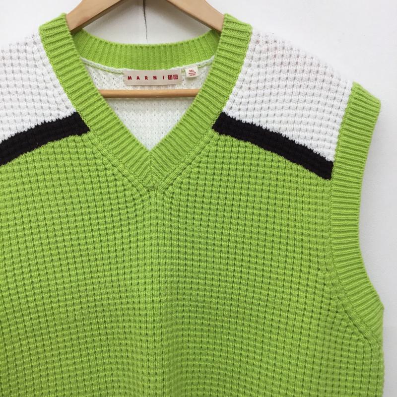 ユニクロ UNIQLO ベスト ベスト MARNI 4L  白 / ホワイト / X 緑 / グリーン /  レディース USED 古着 中古 10139896
