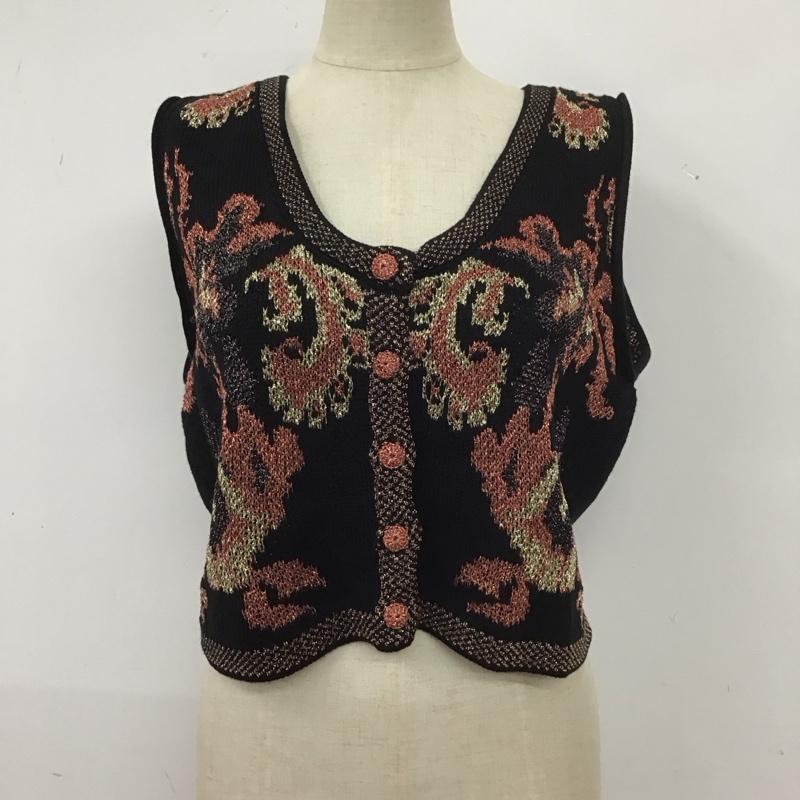 ザラ ZARA ベスト ベスト ベスト ニット ノースリーブカットソー 前開き M 総柄 マルチカラー / マルチカラー /  レディース USED 古着 中古 10113827