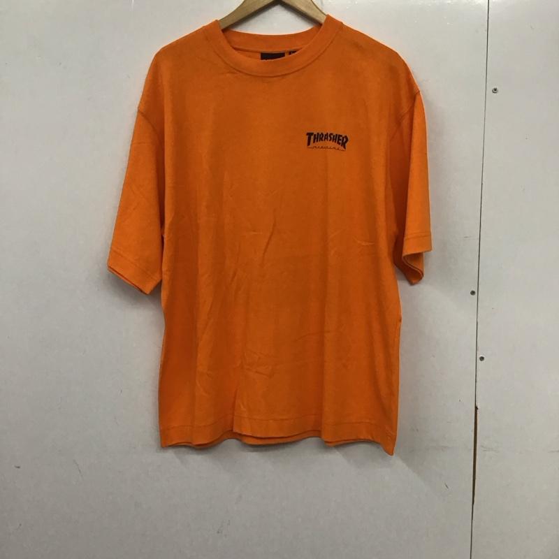 スラッシャー THRASHER Tシャツ 半袖 THMM-006 MAGAZINE COVER バックラバープリントTシャツ ビックシルエット L プリント 橙 / オレンジ /  メンズ USED 古着 中古 10134548